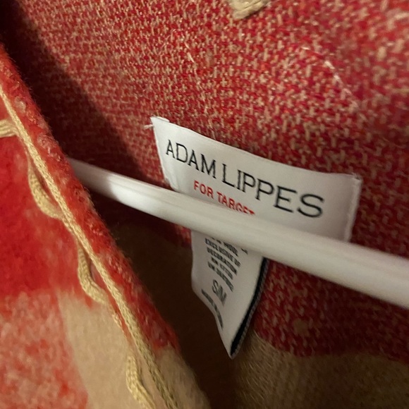 Adam Lippes For Target Red & Tan Fringe Poncho - Picture 4 of 6